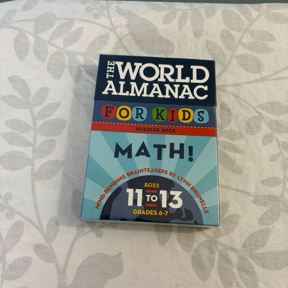 World Almanac for Kids Math Puzzler Deck Sealed Grades 6-7 Ages 11-13